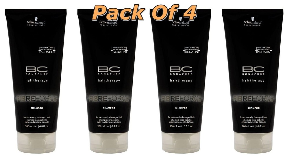 Pack of 4) Schwarzkopf BC FibreForce Shampoo 200ml/ !! Limited Flash Sale!!-image