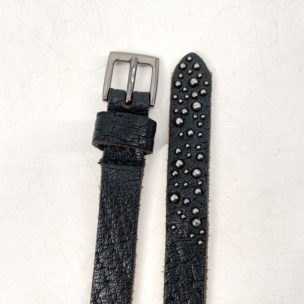 Vine & THISTLE women's S Belt Black Leather handmade VT3005 genuine real leather