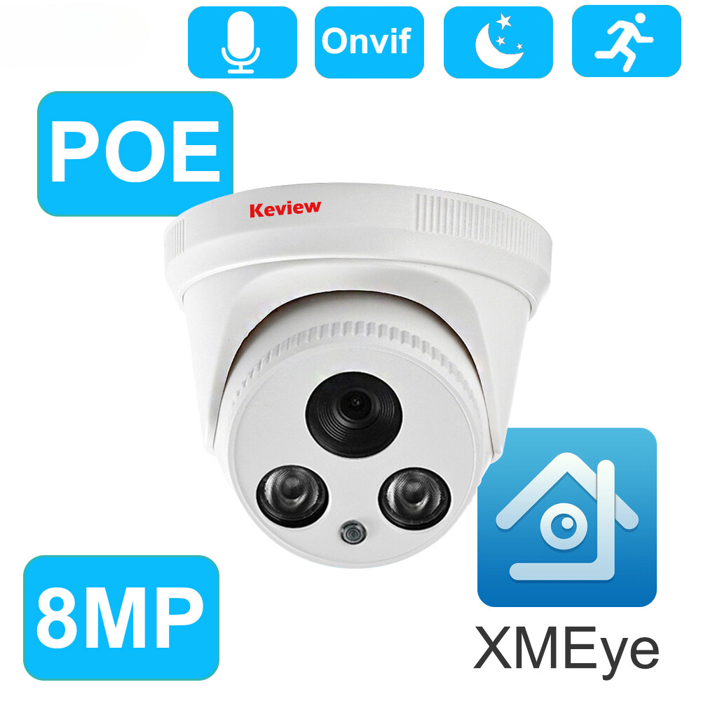 8MP 4K 5MP IP Camera Dome Night Vision P2P Motion Detection For PoE NVR App View