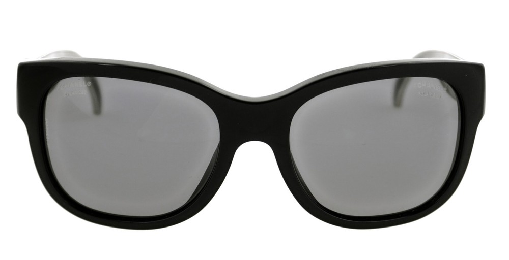 CHANEL CH 5270 57mm Black Silver Polarized Sunglasses Made in Italy