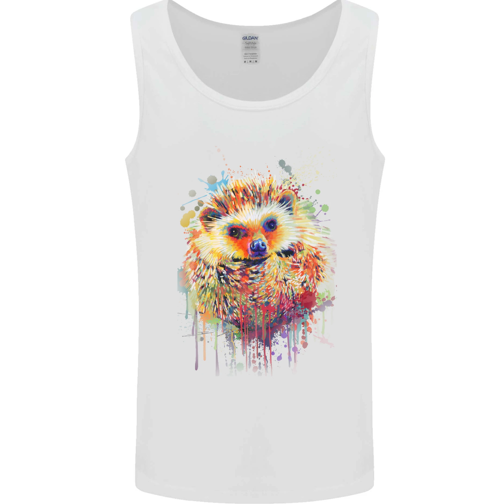 Watercolour Hedgehog Mens Vest Tank Top