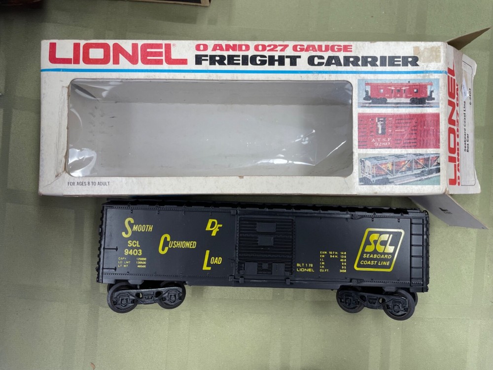 Lionel SCL Seaboard Smooth Cushioned Load Boxcar Toy Train