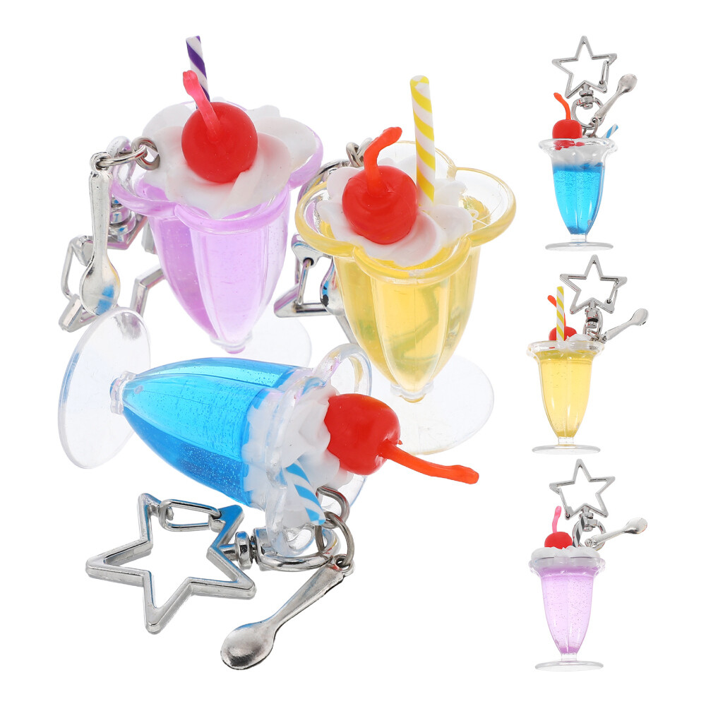 6PCS Ice Cream Keychain Cute Cup Pendant Bag Charm Decor