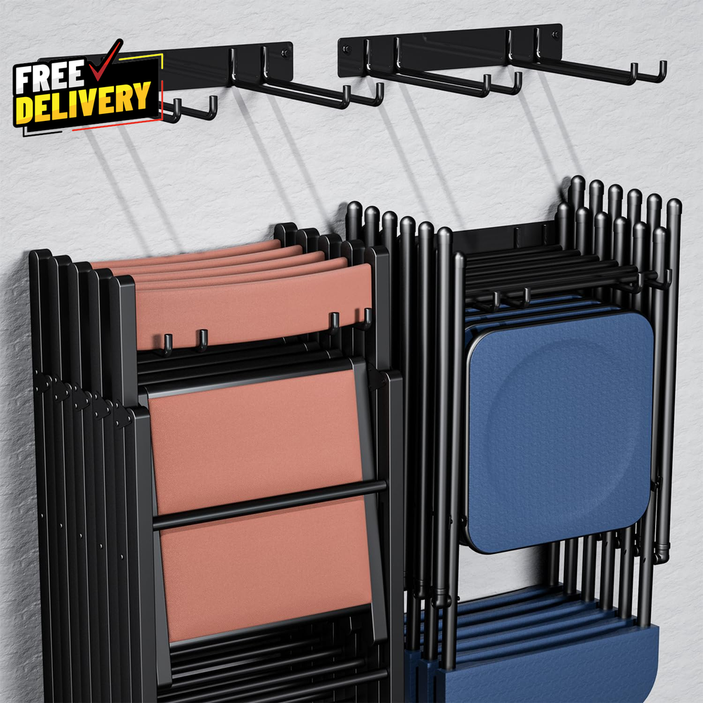Foldable Chair Storage Rack with Garden Tool Hanger Organizer