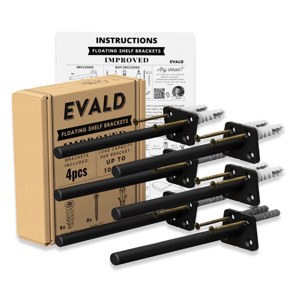 Heavy Duty 6-Inch Floating Shelf Bracket for Kitchen Blind Support