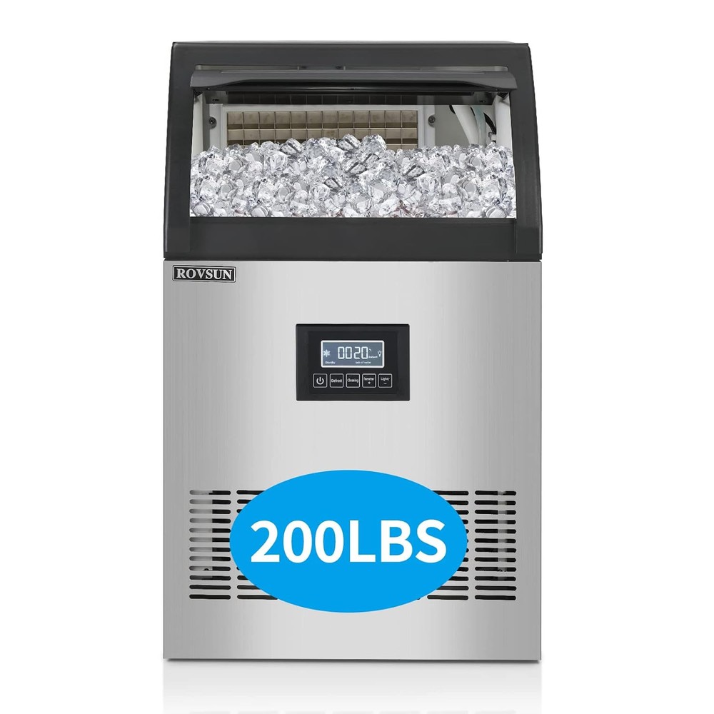 200LBS/24H Commercial Ice Maker Built-in Undercounter Ice Cube Machine Automatic