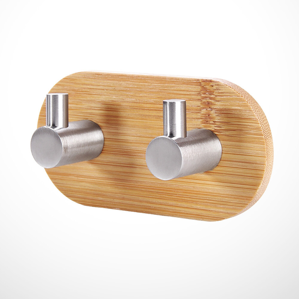 Door Towel Rack Towel Rack Entryway Organizer Wood 2 Hooks Key Hanger