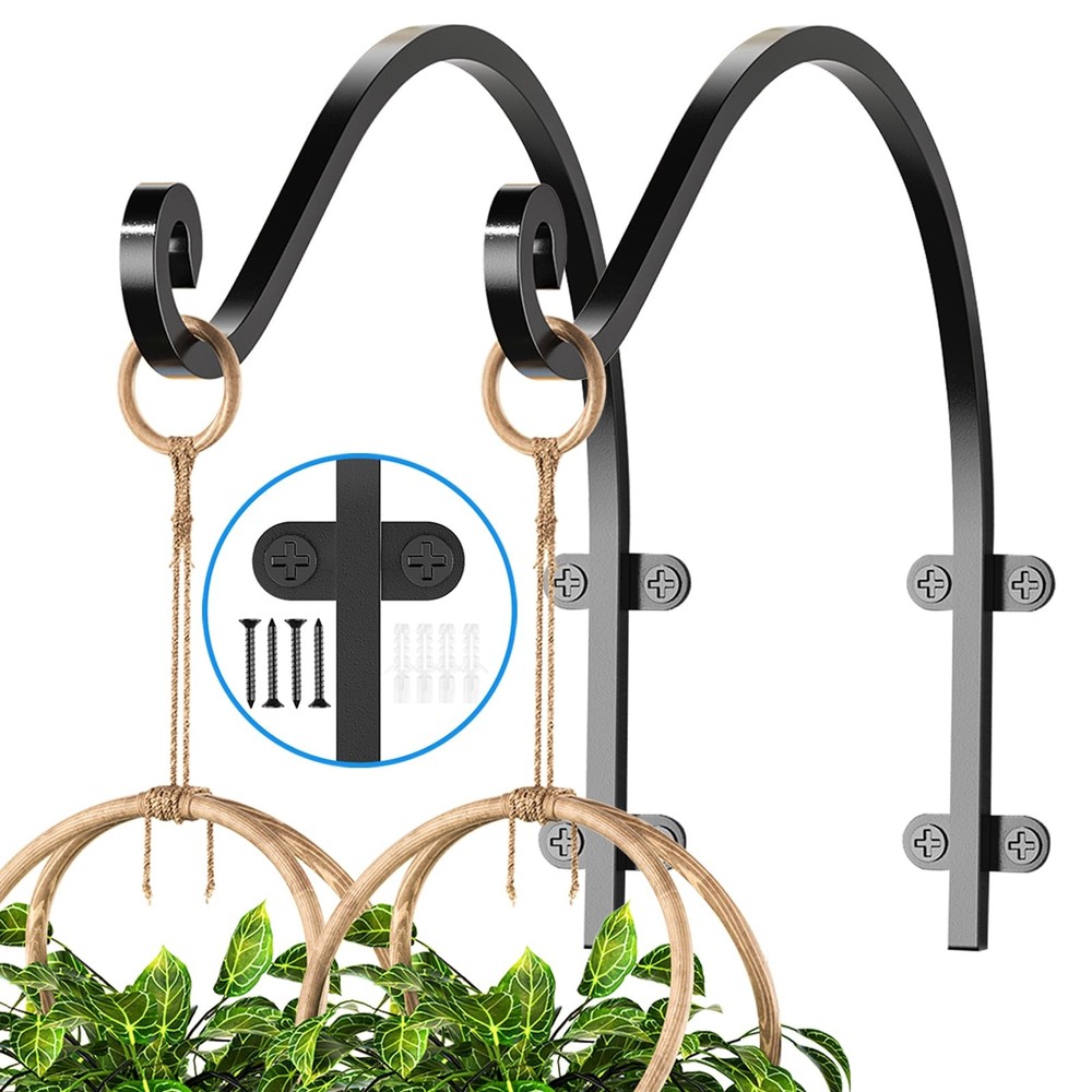 2-Pack 16Inch Heavy Duty Plant Hanger Hooks for Indoor Outdoor Wall Mount