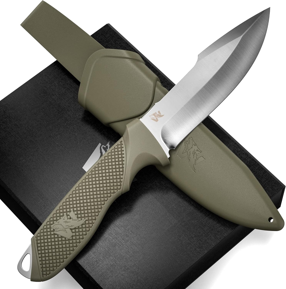 WOLF-I Full Tang Survival Knife with Sheath - Stylish Tactical Fixed Blade Knife