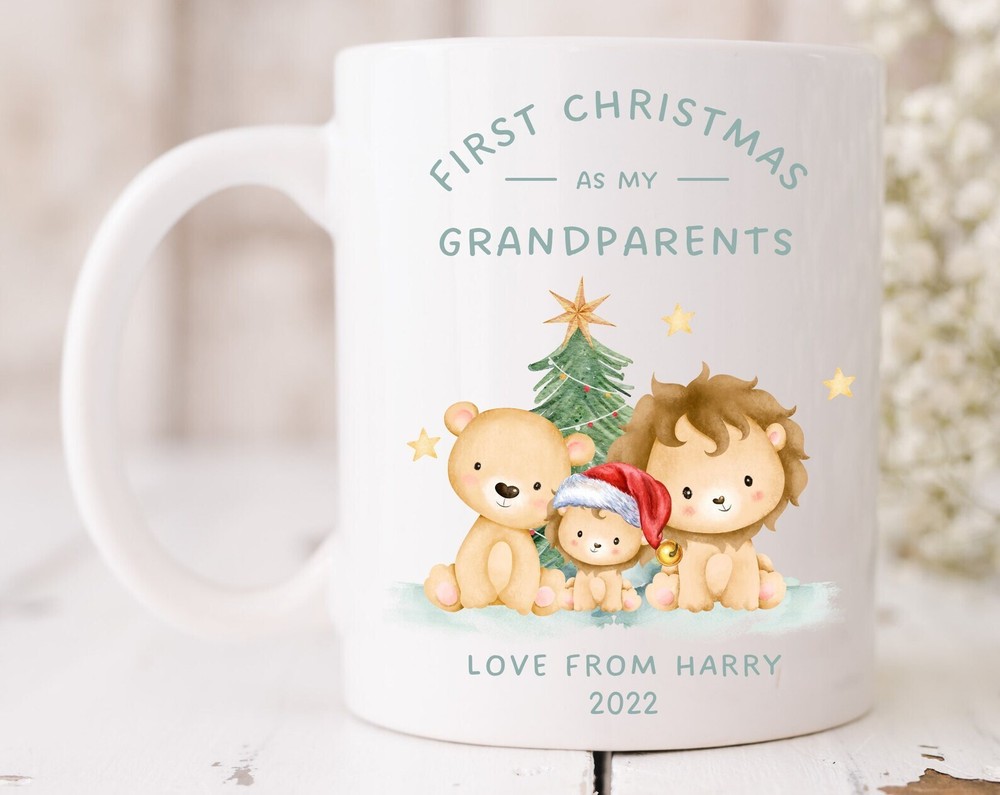 First Christmas As Grandparents Mug Cup 1st Christmas Present 2022 Name Mug