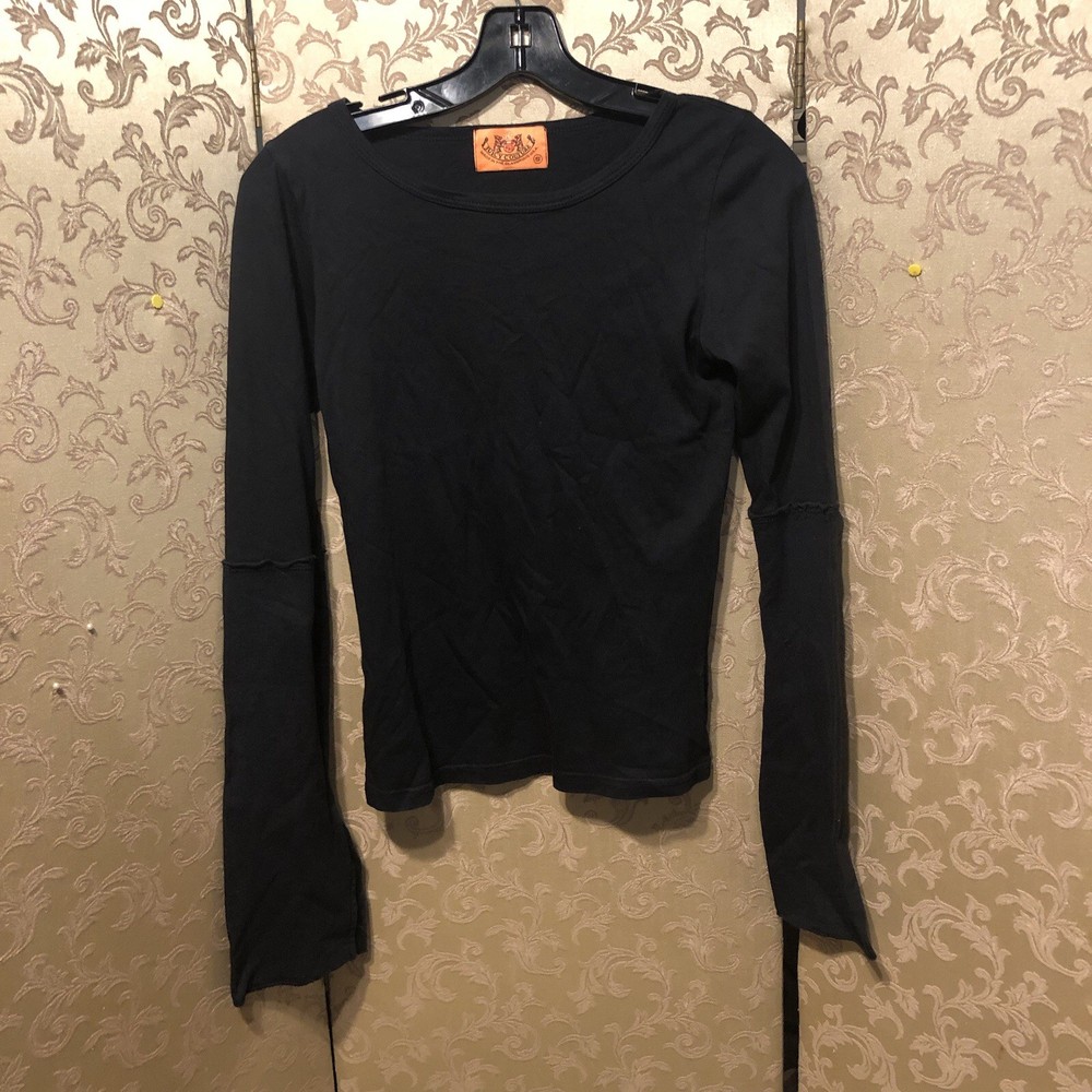 24 HOUR FLASH SALE! Juicy Couture Vintage Y2K Black Knit Top Size Small S-image