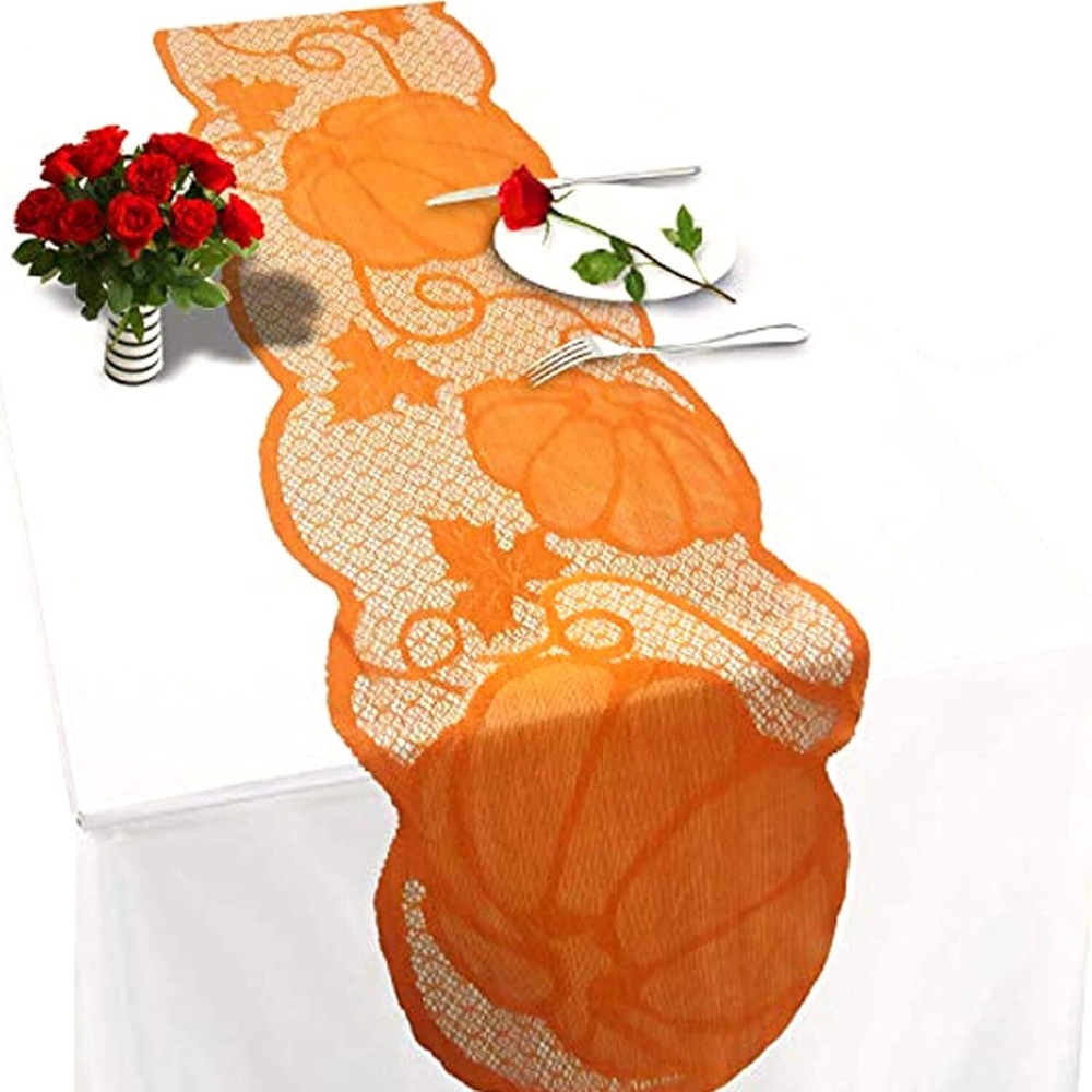 Fall Table Runner Thanksgiving Decorations 13 x 72 13 x 72 inch, Orange/Brown