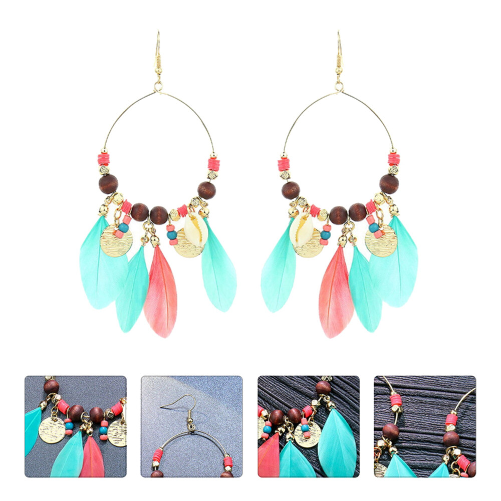 Ethnic Hanging Rope Earring Bowknot Threader Tassel Earrings Ear Hook Earrings