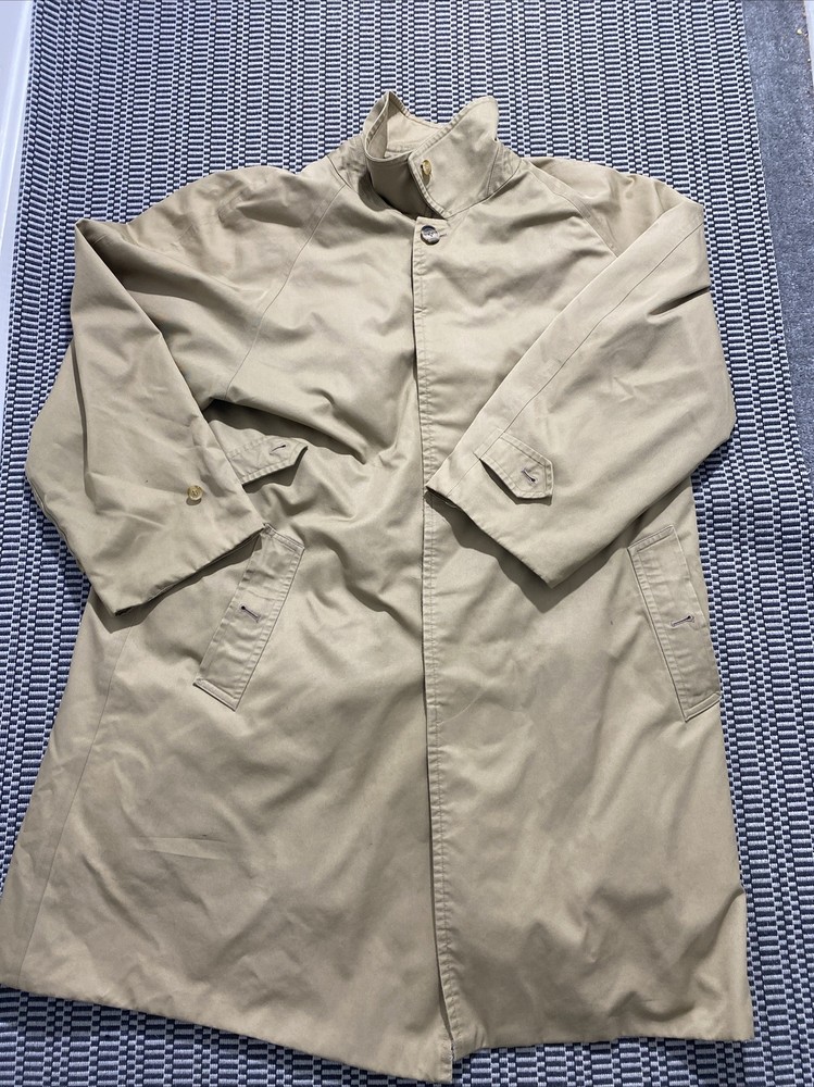 Vintage BURBERRYS Trench Coat Tan Size  42 Long Nova Check Lining