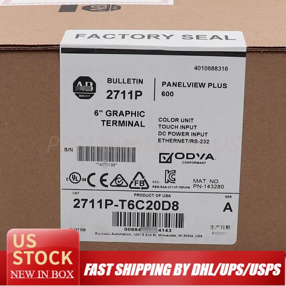 NEW Allen-Bradley 2711P-T6C20D8 PanelView Plus 6 Graphic Terminal US Free Tax