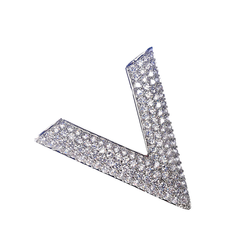 English Letters Lapel Pin Alphabet Letters Crystal Brooch Brooches Collar