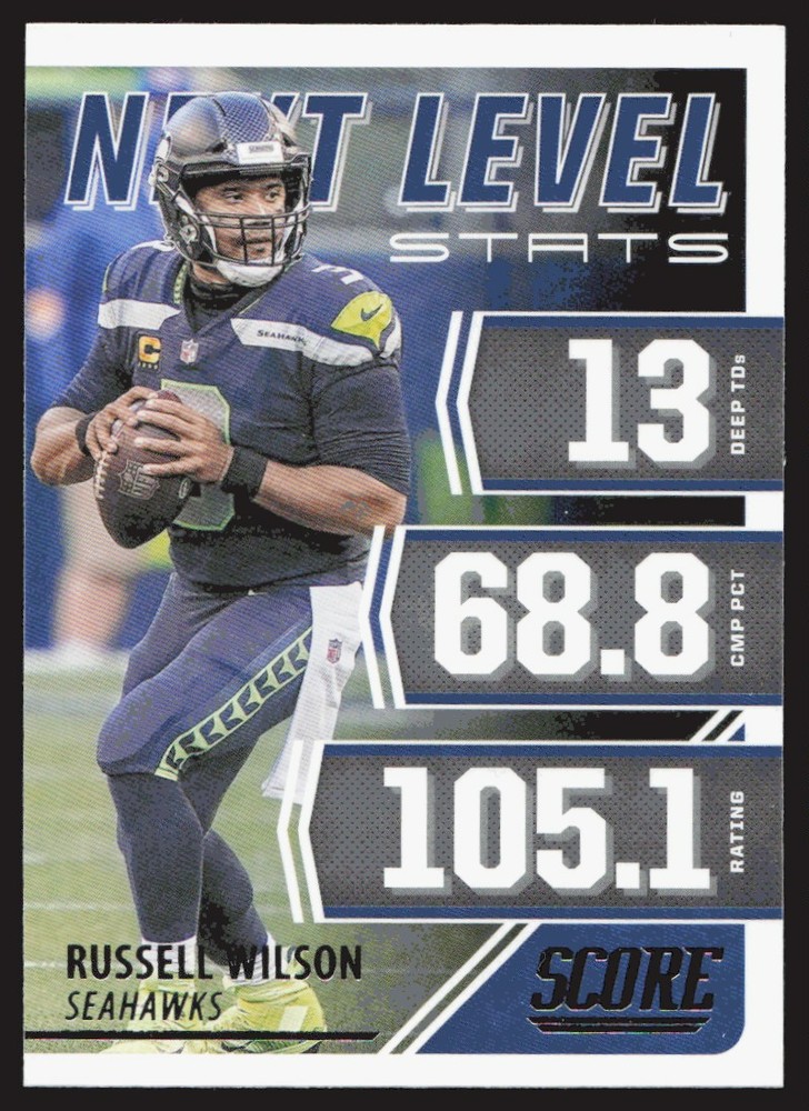 2021 Score Next Level Stats Russell Wilson Seattle Seahawks Card NL3