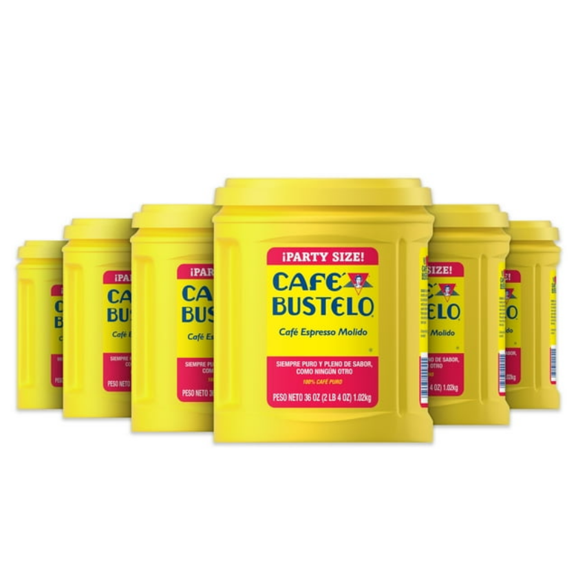 Café Bustelo Espresso Ground Coffee Dark Roast 36 oz  (6 Pack) Fresh Sealed