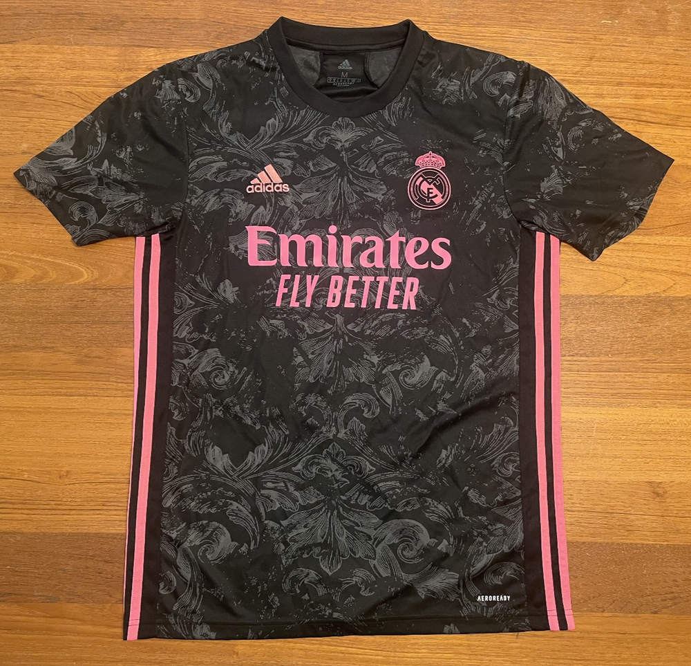 Adidas Real Madrid 2020-21 Alternate 3rd Jersey Black Pink Mens M