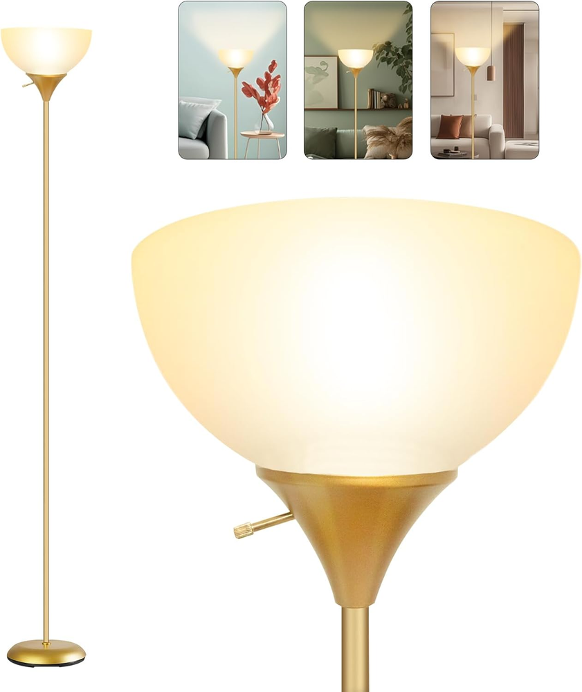 Modern White Floor Lamp for Living Room & Bedroom - Drop-Resistant Design