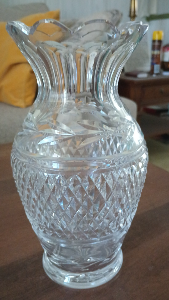 Vintage Waterford Cut Lead Crystal Glandore Floral Vase Ireland