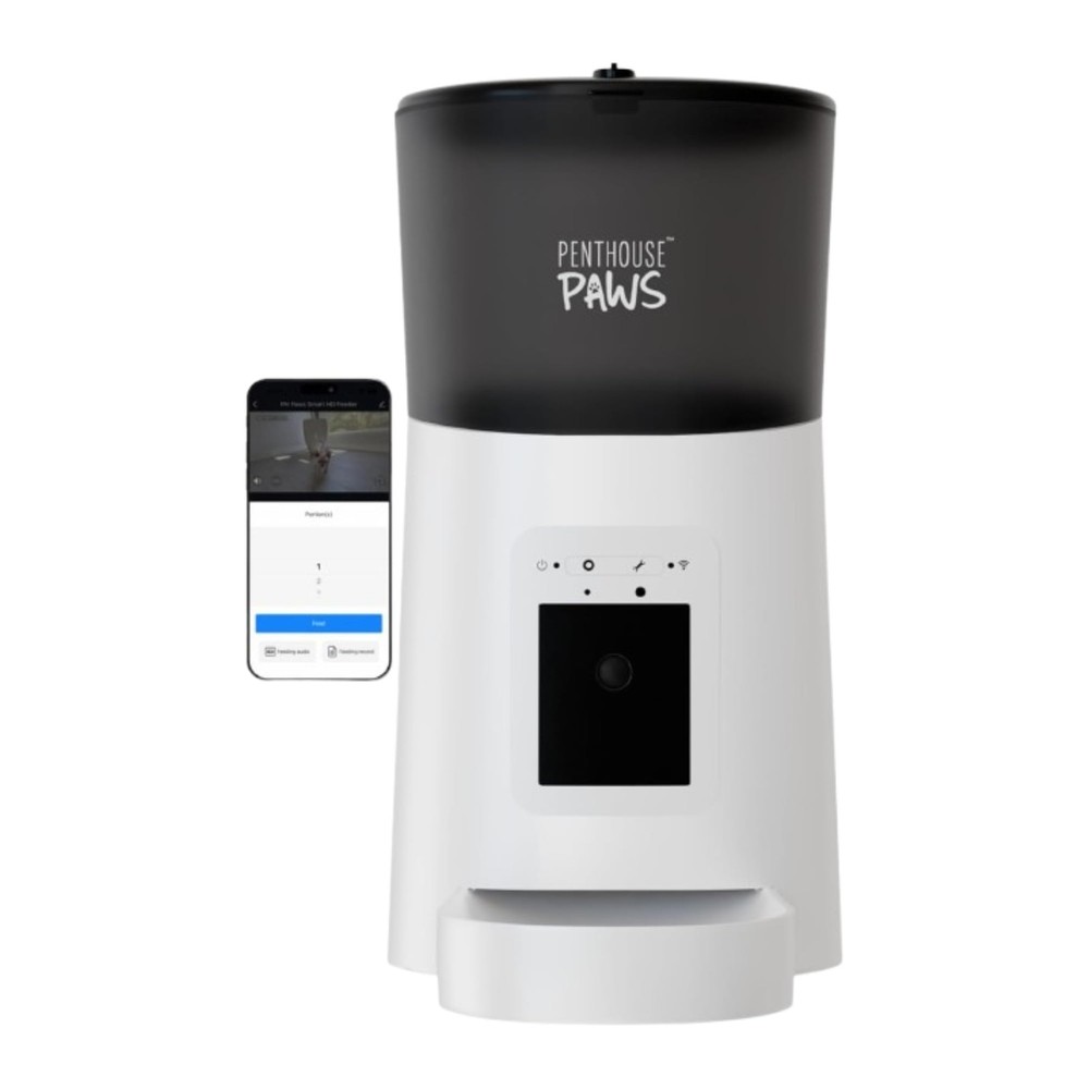 Penthouse Paws Smart HD Automatic Pet Feeder, 6L Dry Food Capacity, 1080p Cam...
