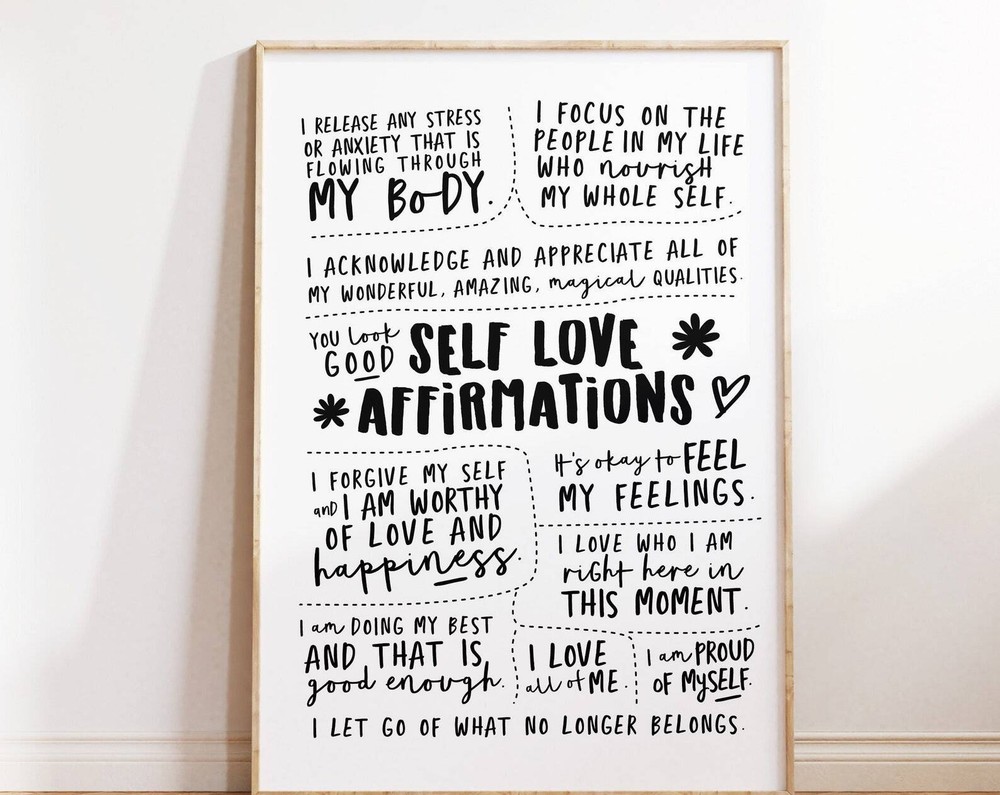 Self Love Affirmation Poster Printable Wall Art Self Love Poster Positive