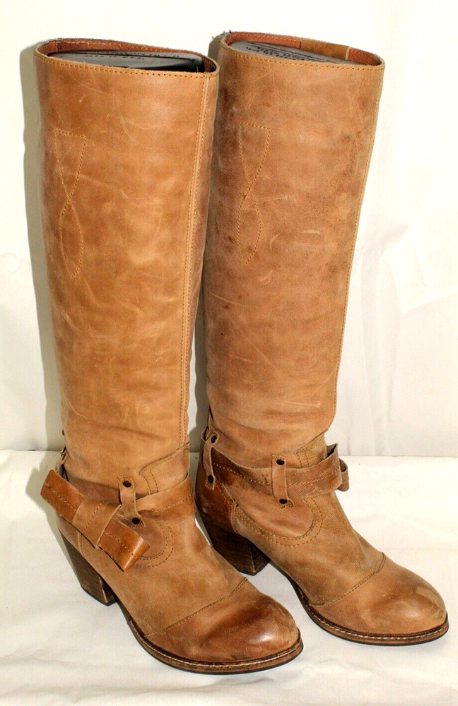 SixtySeven Anthropologie Womens Tall Riding Boots Size 36 US 5.5 Brown Leather