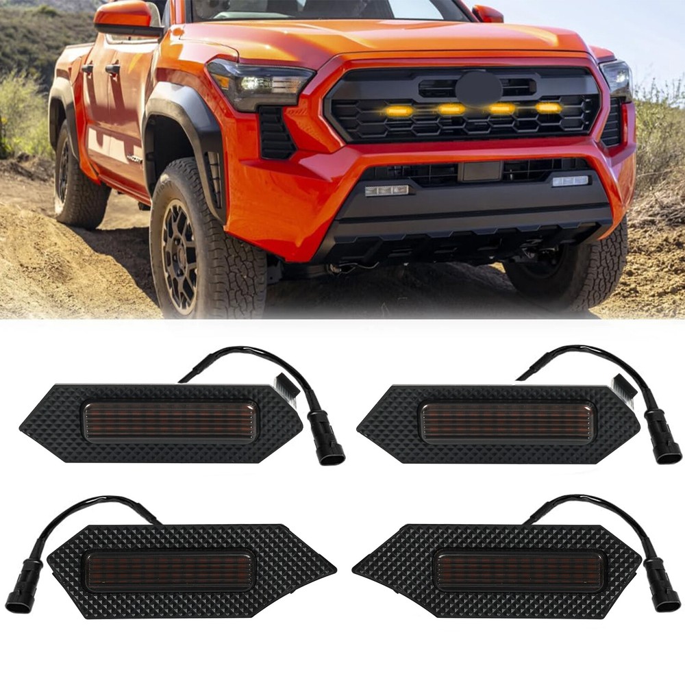 4PCS LED Grille Lights for 2024 Tacoma Offroad Crew Cab Pickup