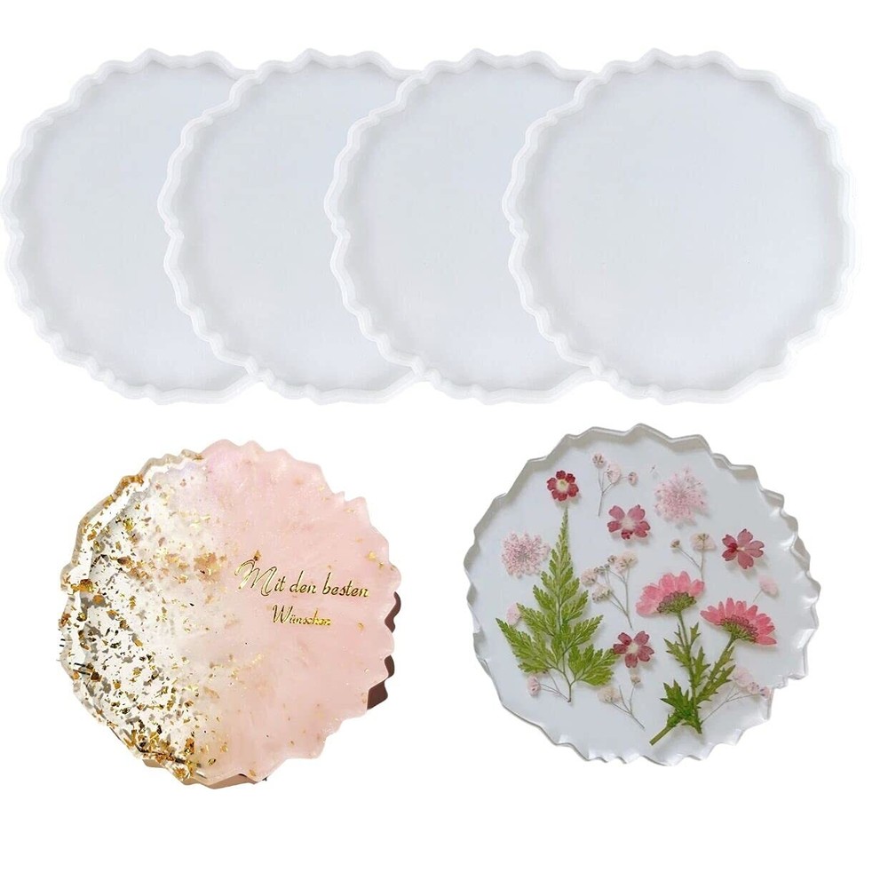 Resin Coaster Molds4 Pcs Silicone Coaster Molds For Resingeode Coaster Molds For