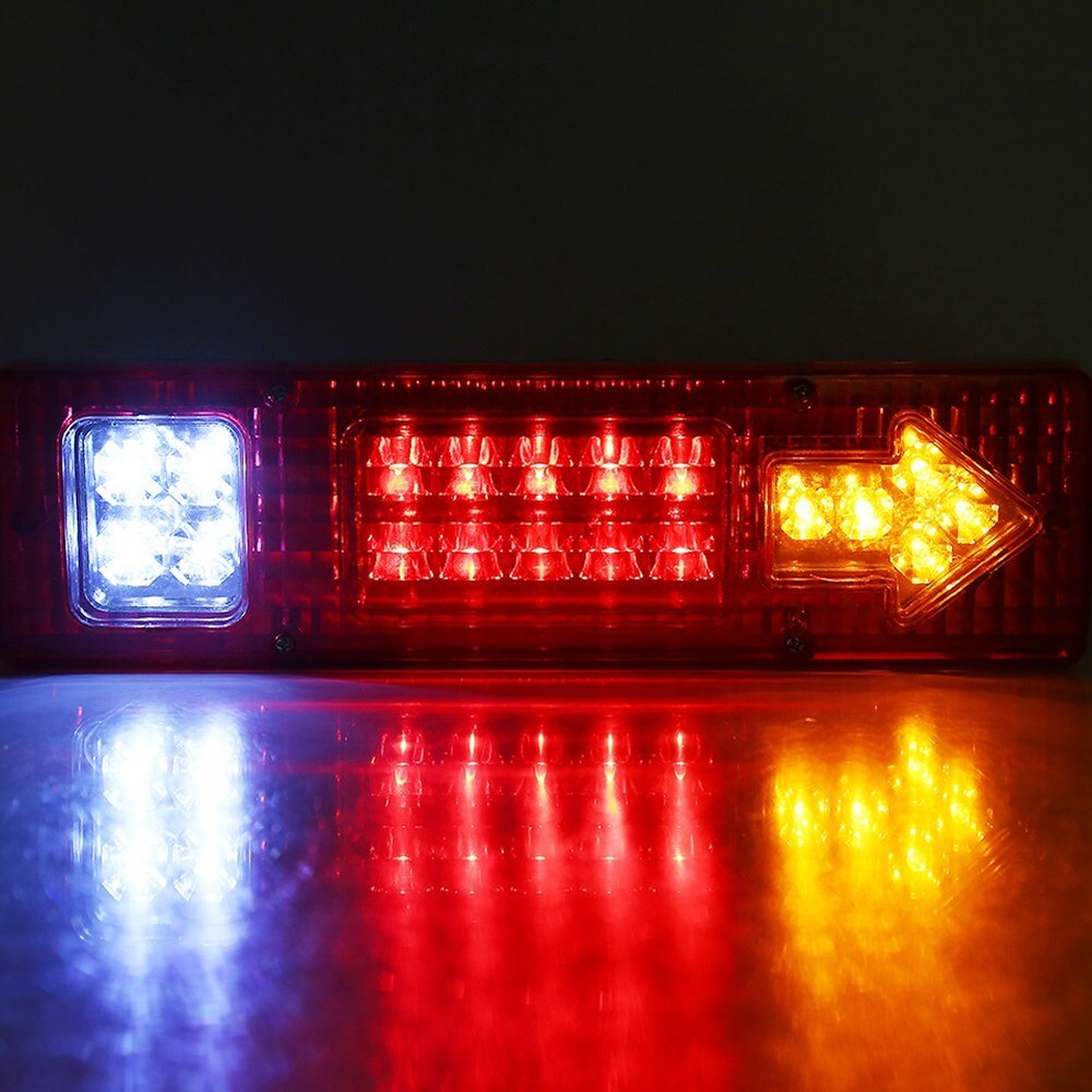2 x 12V 19-LED Red Tail Brake Stop Turn Signal Lights for Cars & Trucks
