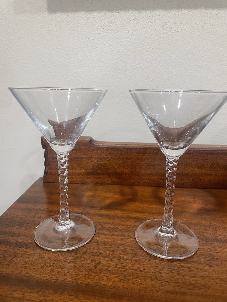 Luminarc France 6.5-inch Clear Twisted Stem Martini Glasses 2-Pack Replacement