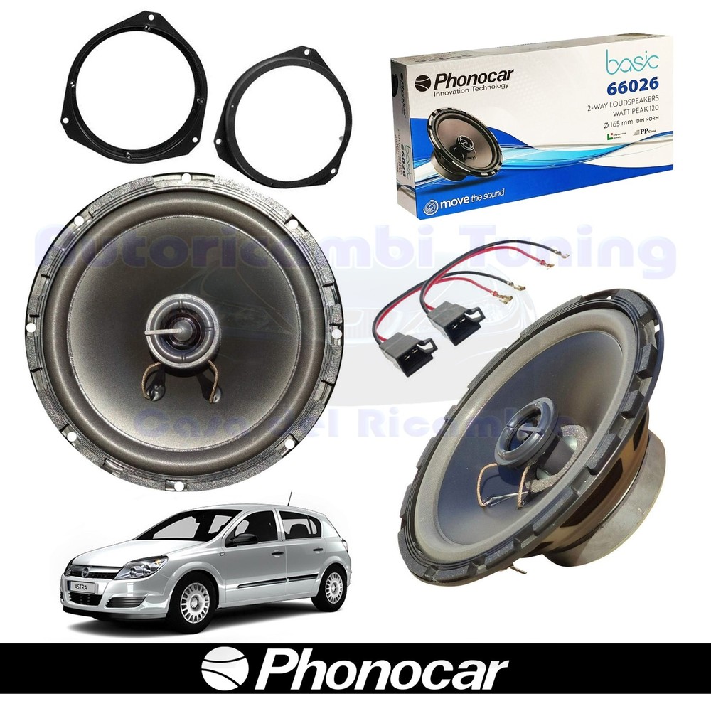 PHONOCAR 66026 165mm 60w Coaxial Ant Speakers for Opel Astra H