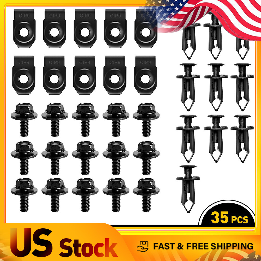 For Nissan Bolts Body & U-nut Clips- M6 Engine Under Cover Splash Shield Guard A