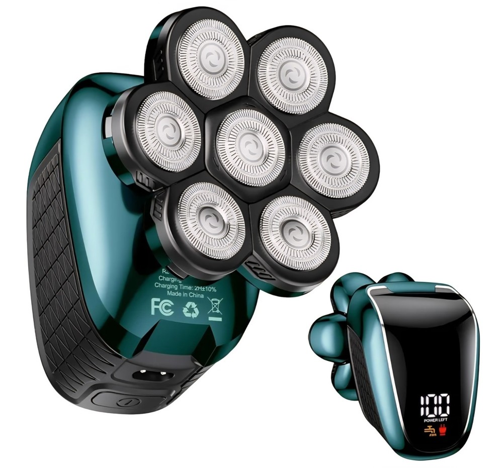 Head Shavers for Bald Men, Head Electric Razor with Nose Hair Trimmer, Green