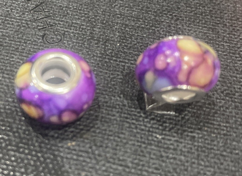 Valentine Purple Lilac Pandora Style Alloy Charm Free Postage