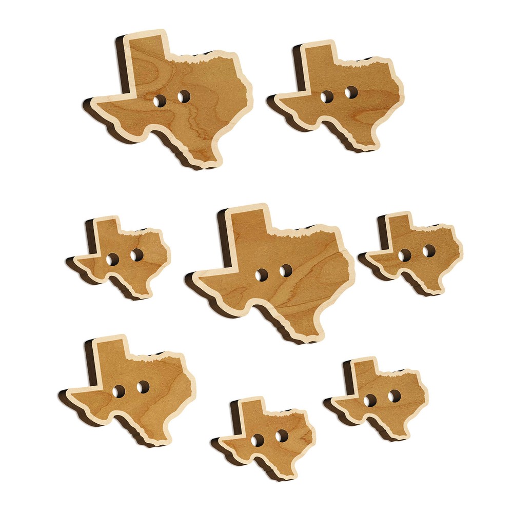 Texas State Silhouette Wood Buttons for Sewing Knitting Crochet DIY Craft