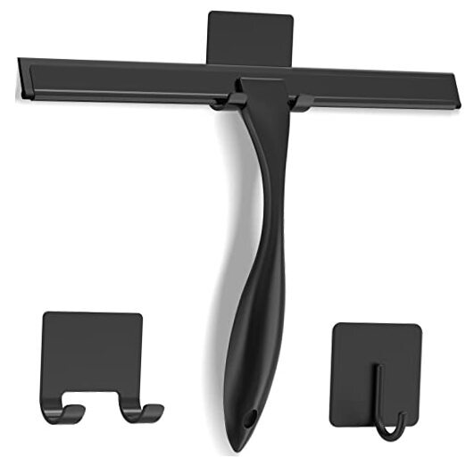 All-Purpose Stainless Steel Shower Squeegee for Shower Doors with 10-Inch Black