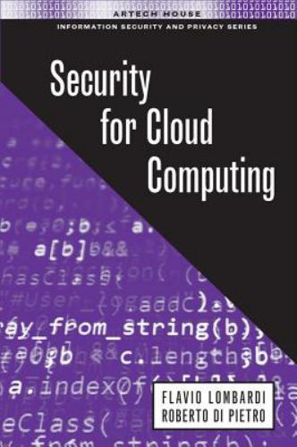 Security for Cloud Computing, Lombardi, Flavio,Di Pietro, Robert, Very Good Book