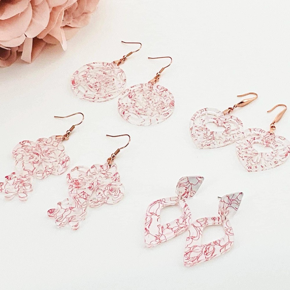 Rose Floral Earrings Mothers Day Gift Girlfriend Victorian Cross Mom Gift Friend