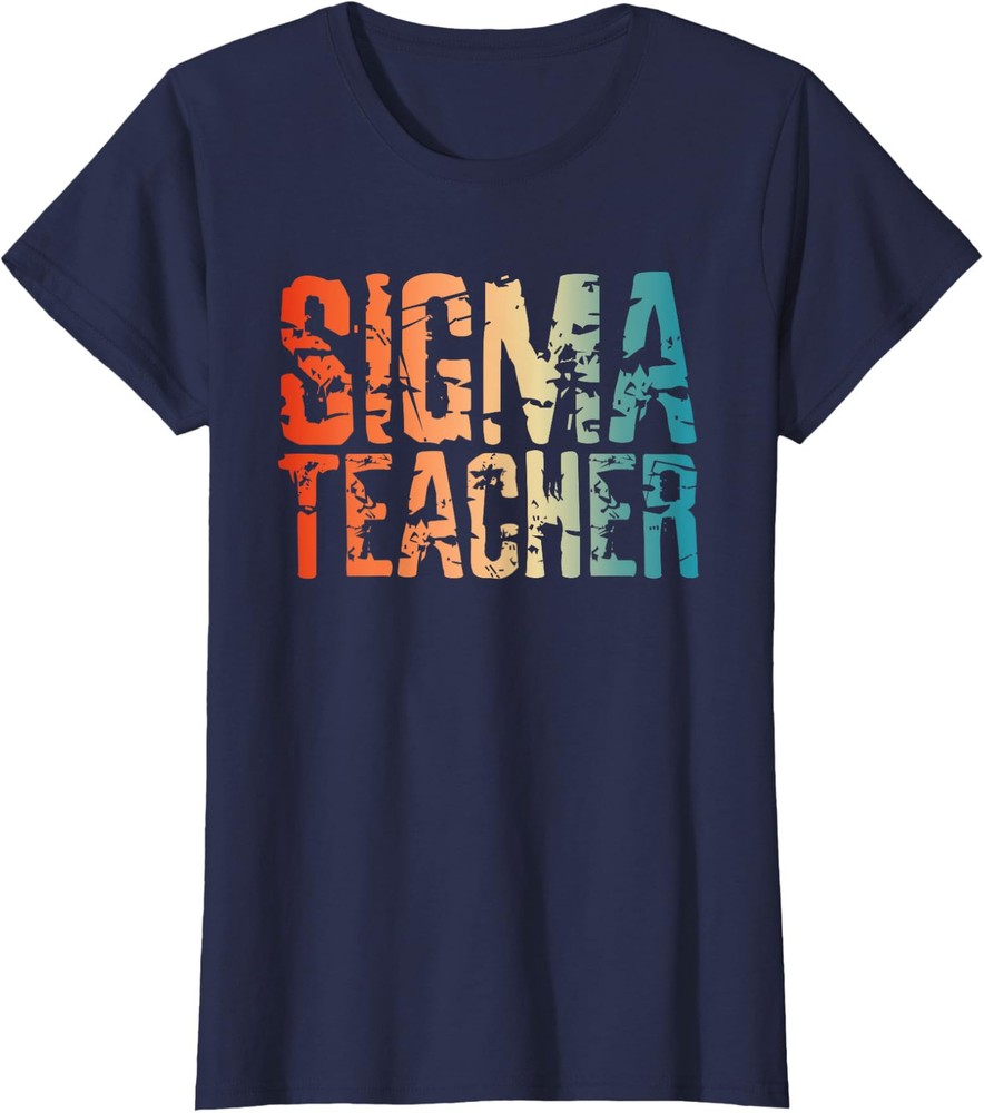 Back To School Sigma Teacher Meme Lovers Humor Cute Ladies' Crewneck T-Shirt-image