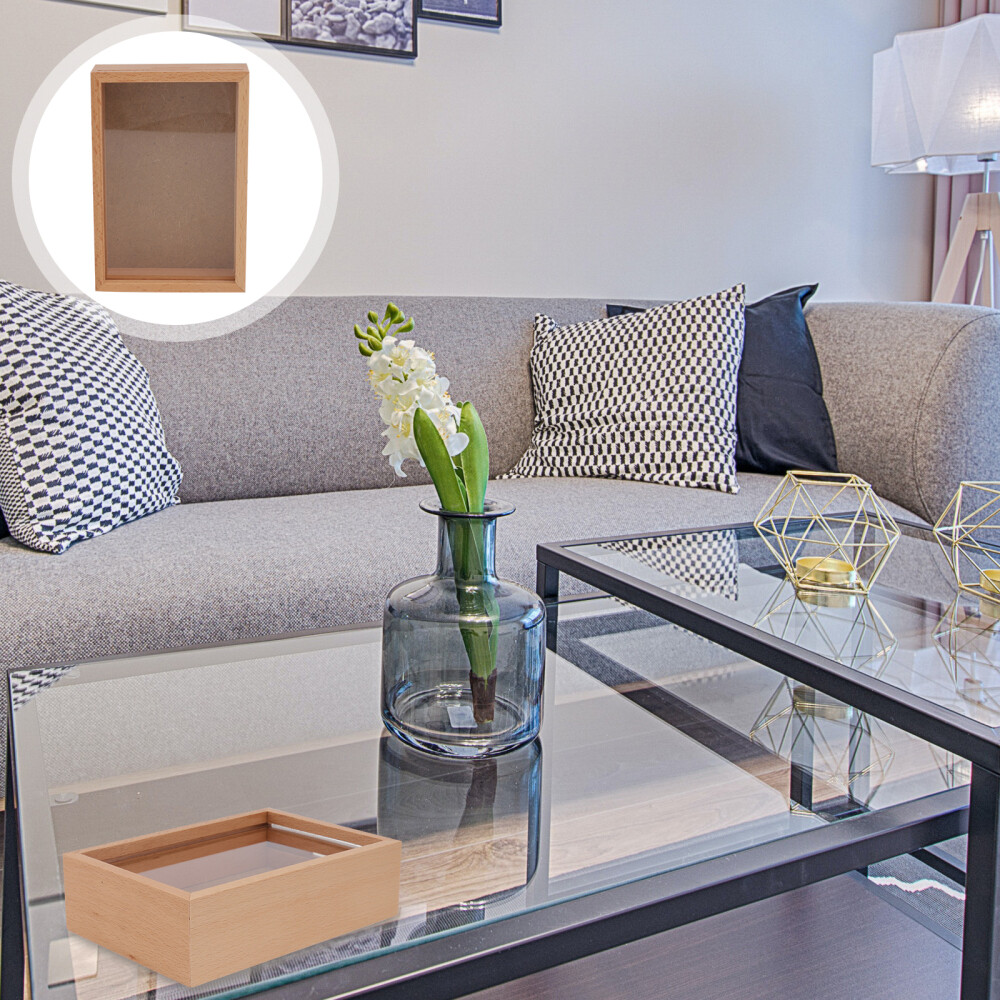 Decor Wooden Piggy Bank Desktop Photo Frame Multi-functional Office Child