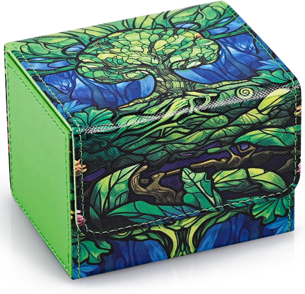 Card Deck Box for MTG, Trading Cards Storage Box Holds 120+ Sleeved Commander De