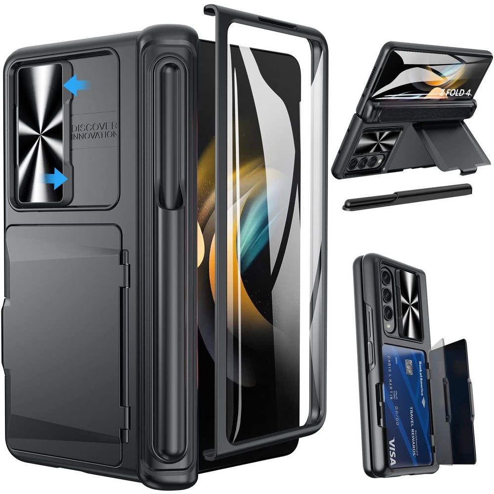 Viaotaily Galaxy Z Fold 4 Case with S Pen, Card Holder, and Hinge Protection