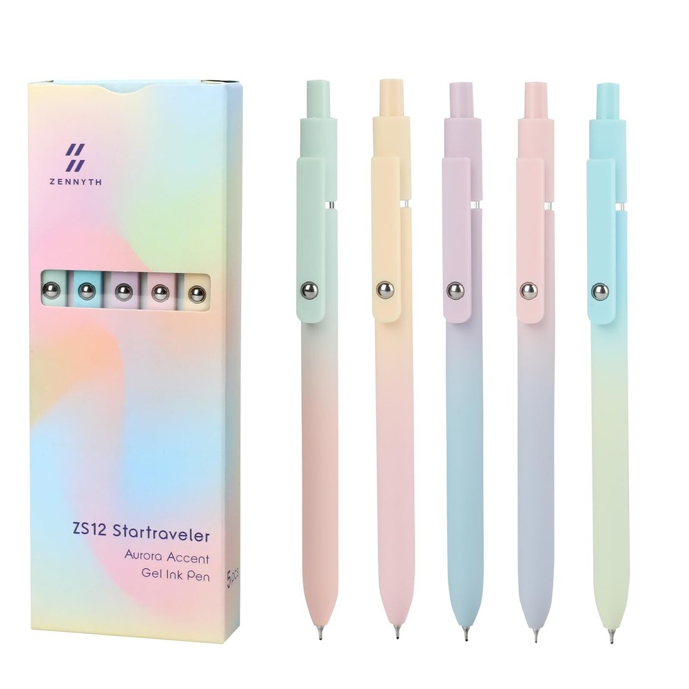 Ddaowanx Gel Pens 5 Pcs 0.7mm Quick Dry Black Ink Pens Fine Point Smooth Writ...