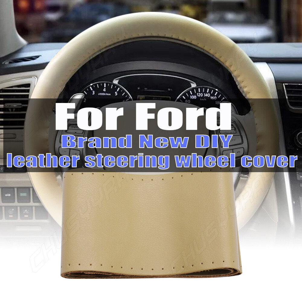1992-1996 Ford Bronco Beige Leather Steering Wheel Cover