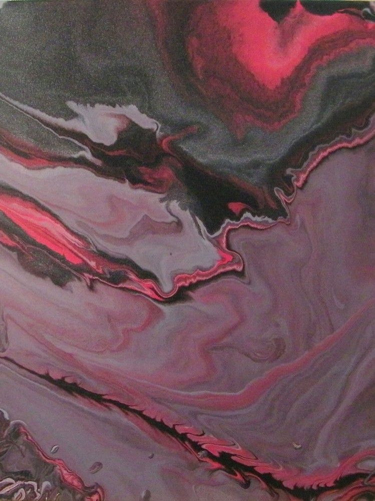 Original Modern Art - Violet Lava, Bold Abstract 16x12 Canvas, Purple Design