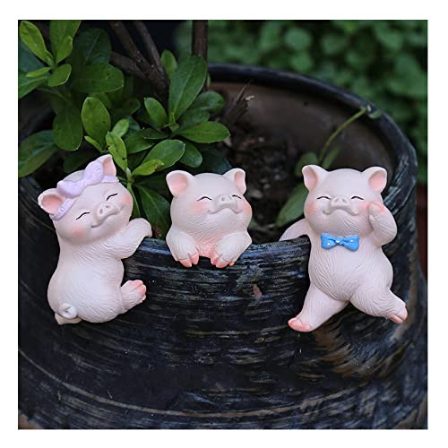 Set of 3 Cute Animal Figurines Planter Pot Hanger Decorations, Resin Hanging
