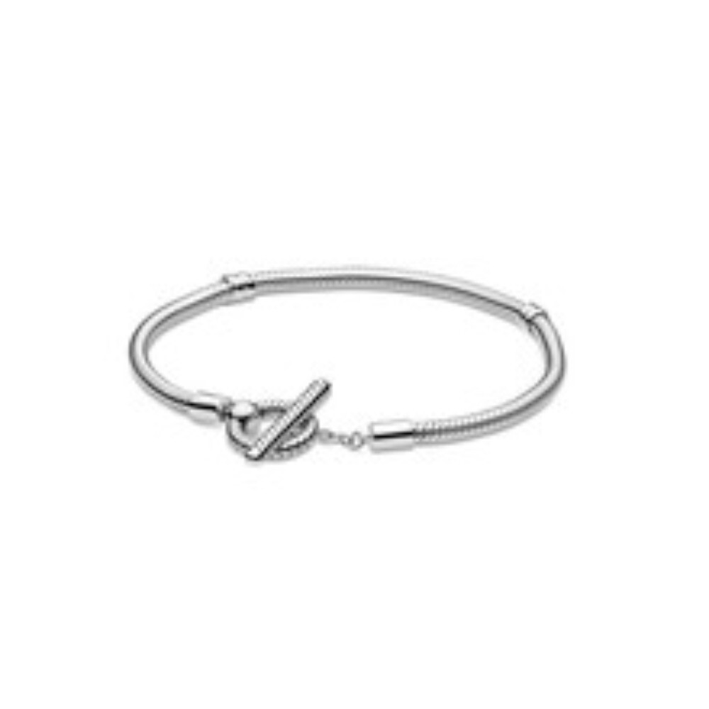 New ™PANDORA MOMENTS T-BAR S925 Snake Chain Bracelet With gift box