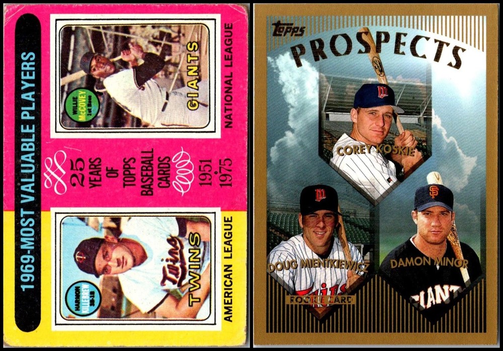 Minnesota Twins/San Francisco Giants (2) Card Lot - UNIQUE FIND – ONE OF A KIND